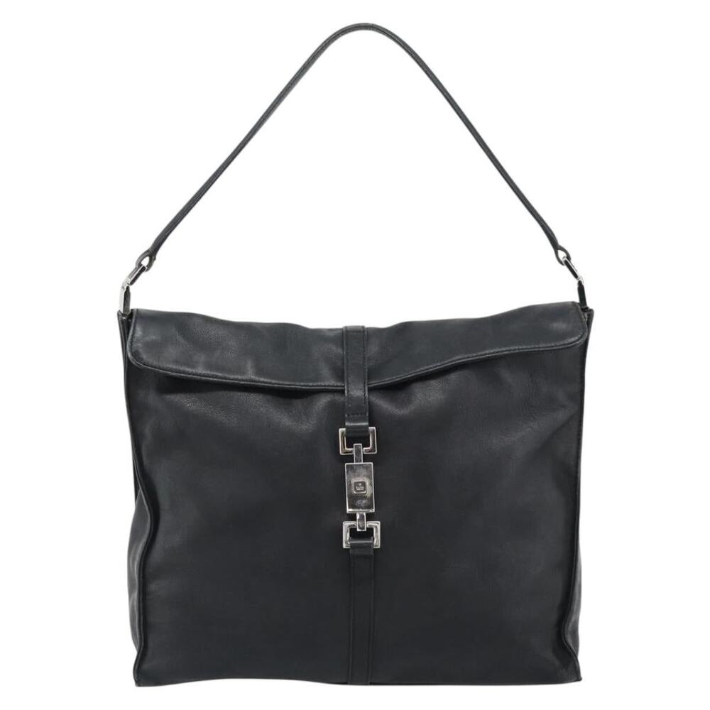 Gucci Leather Jackie Shoulder Bag 001 Black